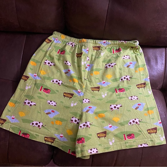 Wisconsin Farm Cows Print Flannel Shorts XL - Picture 7 of 7
